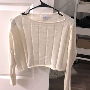 Princess Polly cropped White sweater